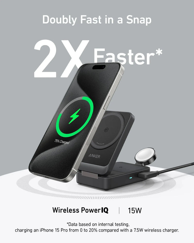 Anker MagGo 15W 3-in-1 Charging Station