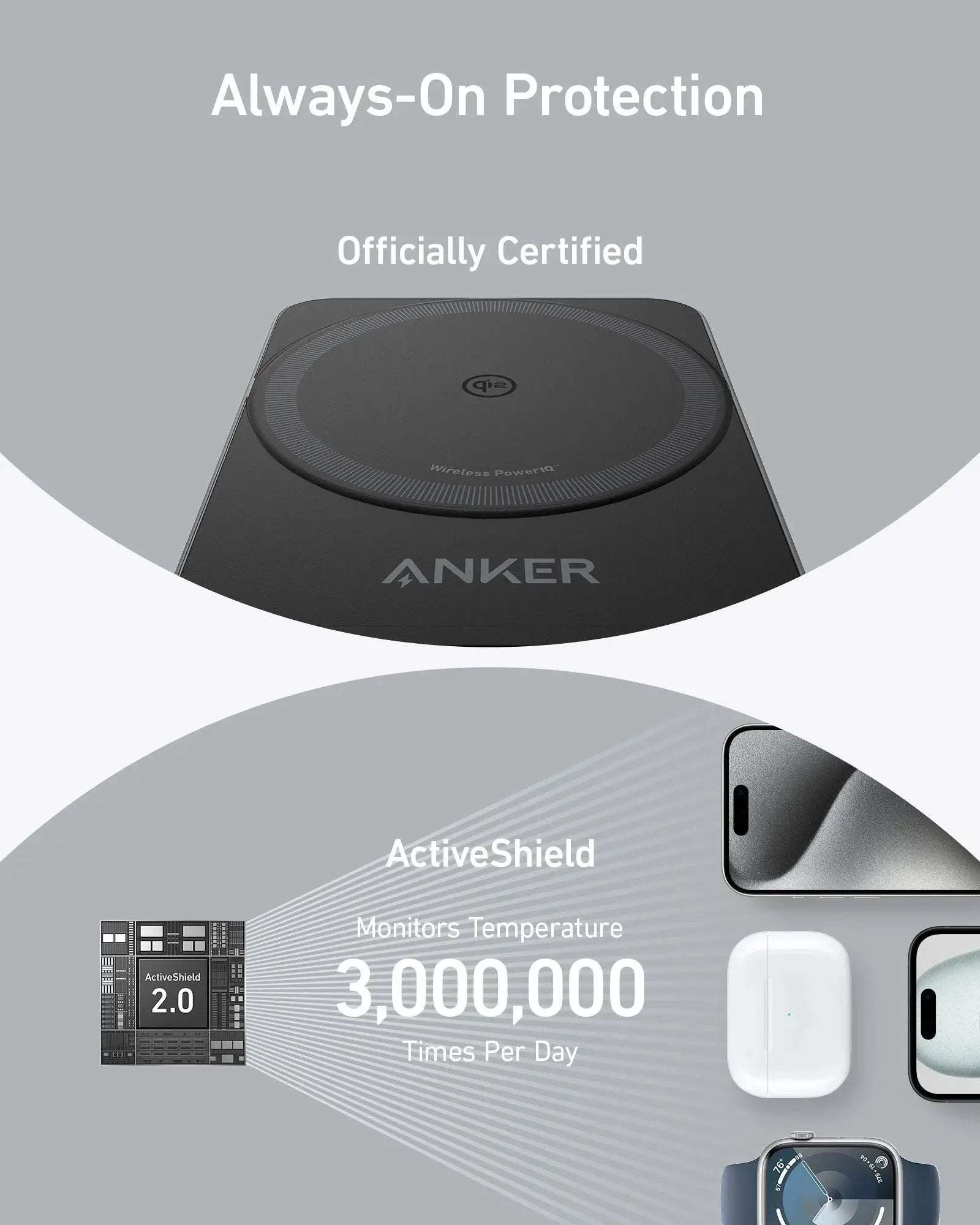 Anker MagGo 15W 3-in-1 Charging Station